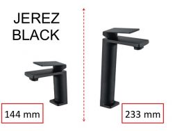 Kran toaletowy, czarny matowy, mikser, wysokoÅÄ 144 i 233 mm - JEREZ czarny